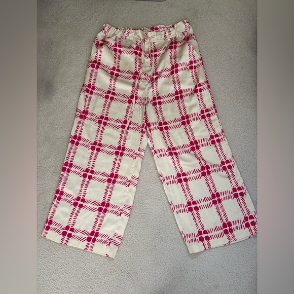 Marni x Uniqlo Drape Relaxed Wide Straight Pants pink plaid, sz XL (33-35”) - Picture 6 of 9